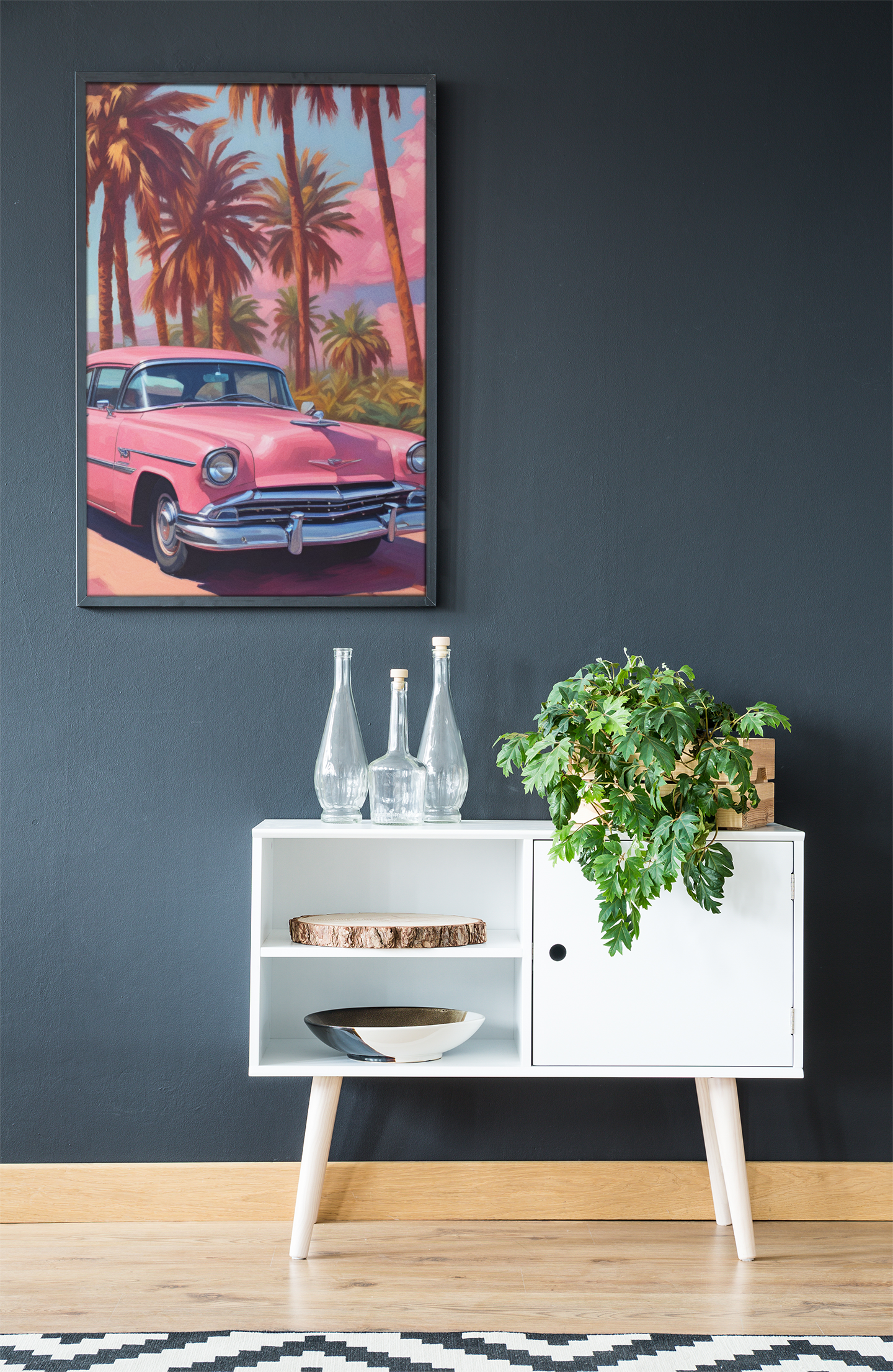 "Cruisin in Cotton Candy Dreams" - Cadillac Satin Poster
