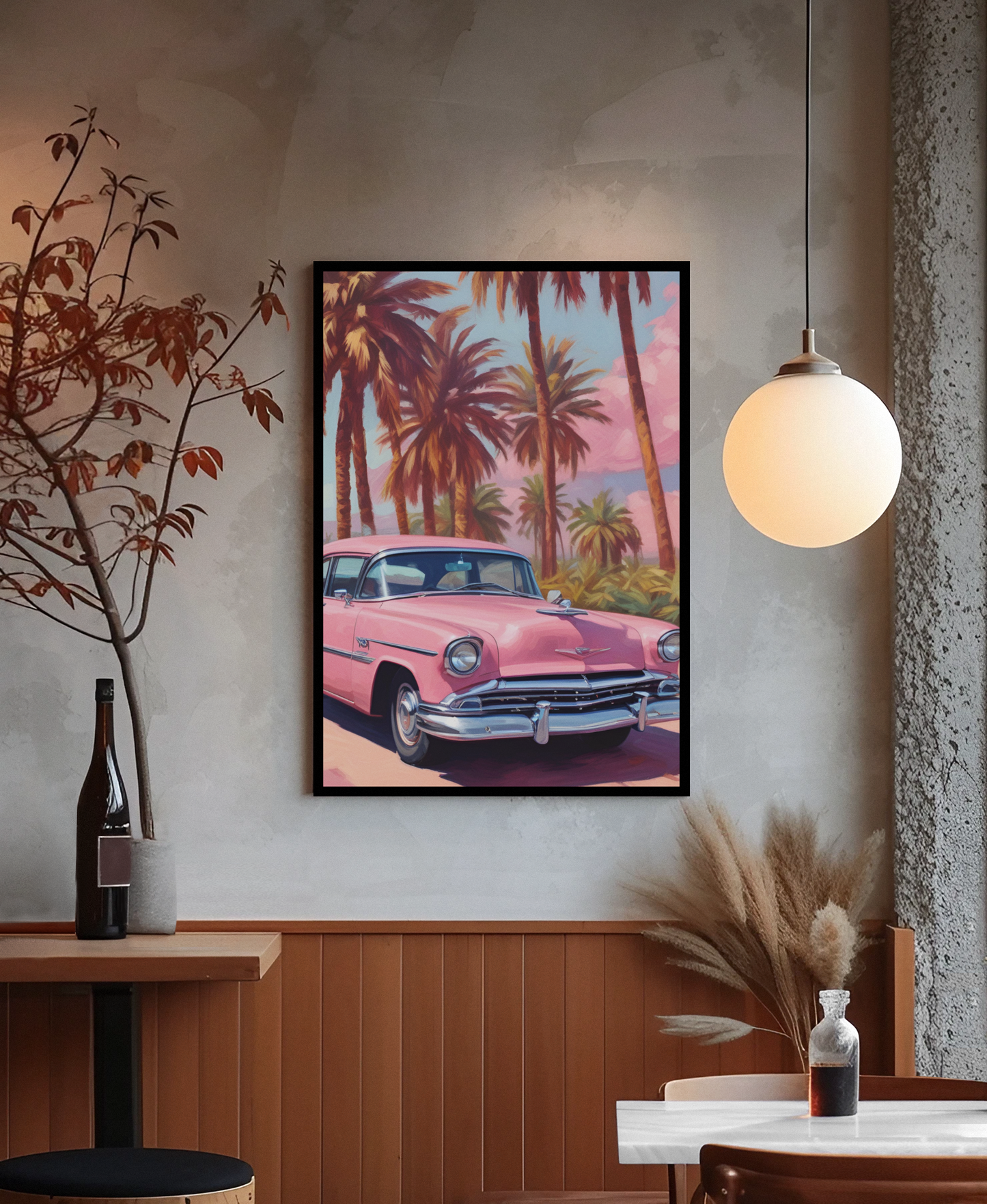 "Cruisin in Cotton Candy Dreams" - Cadillac Satin Poster