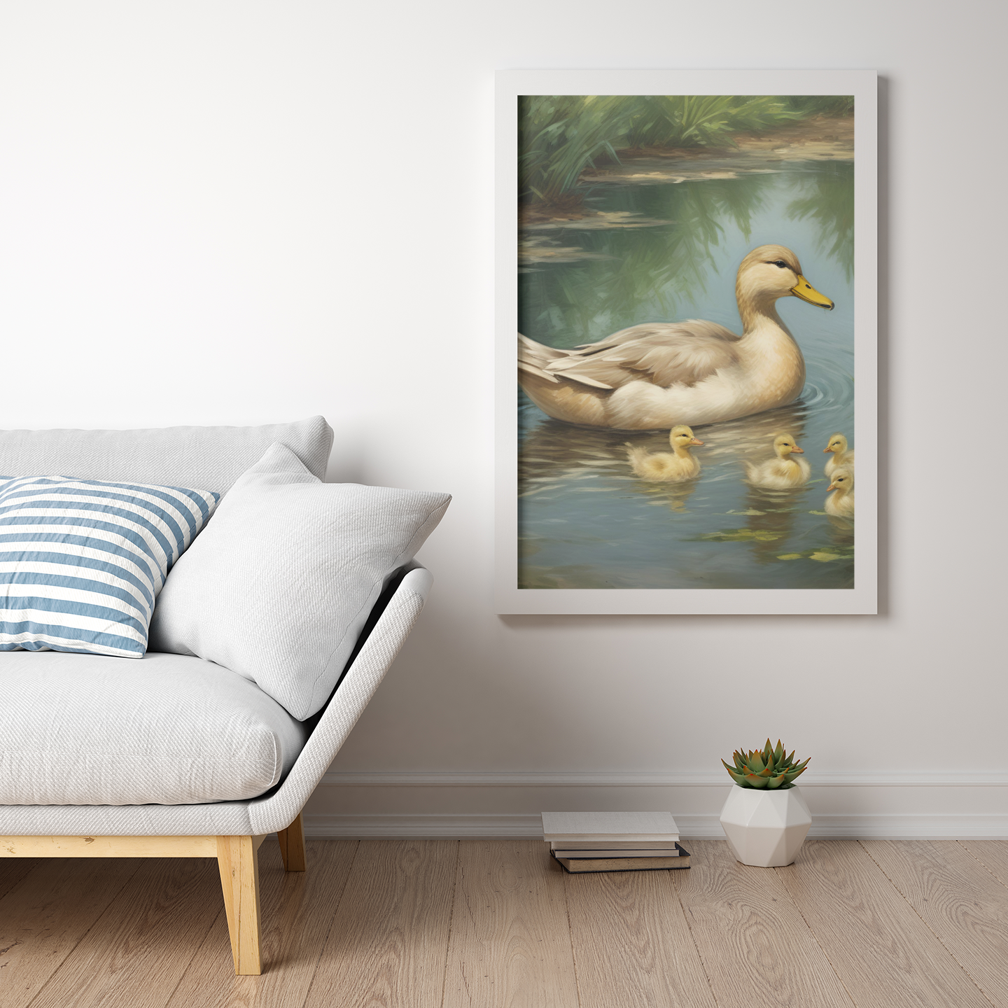 "Little Loves Afloat" - Duck Satin Poster