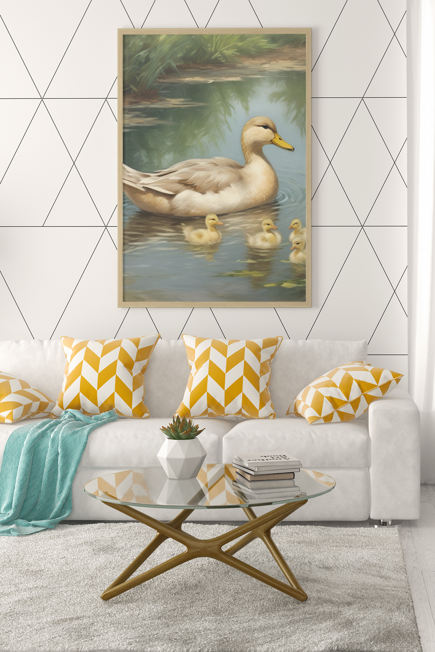 "Little Loves Afloat" - Duck Satin Poster