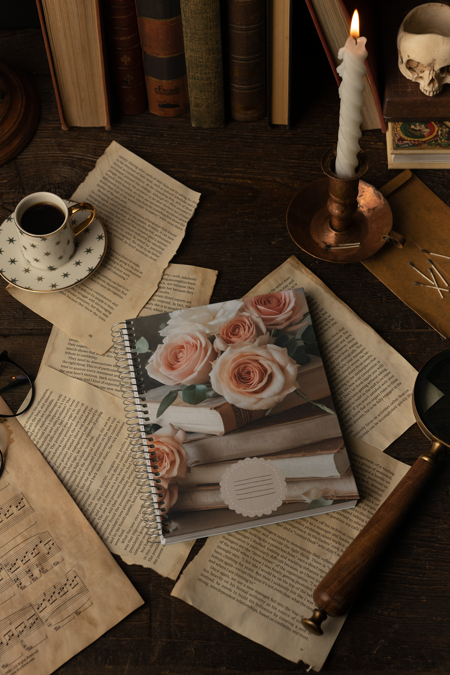 "Petals & Pages" - Spiral Notebook