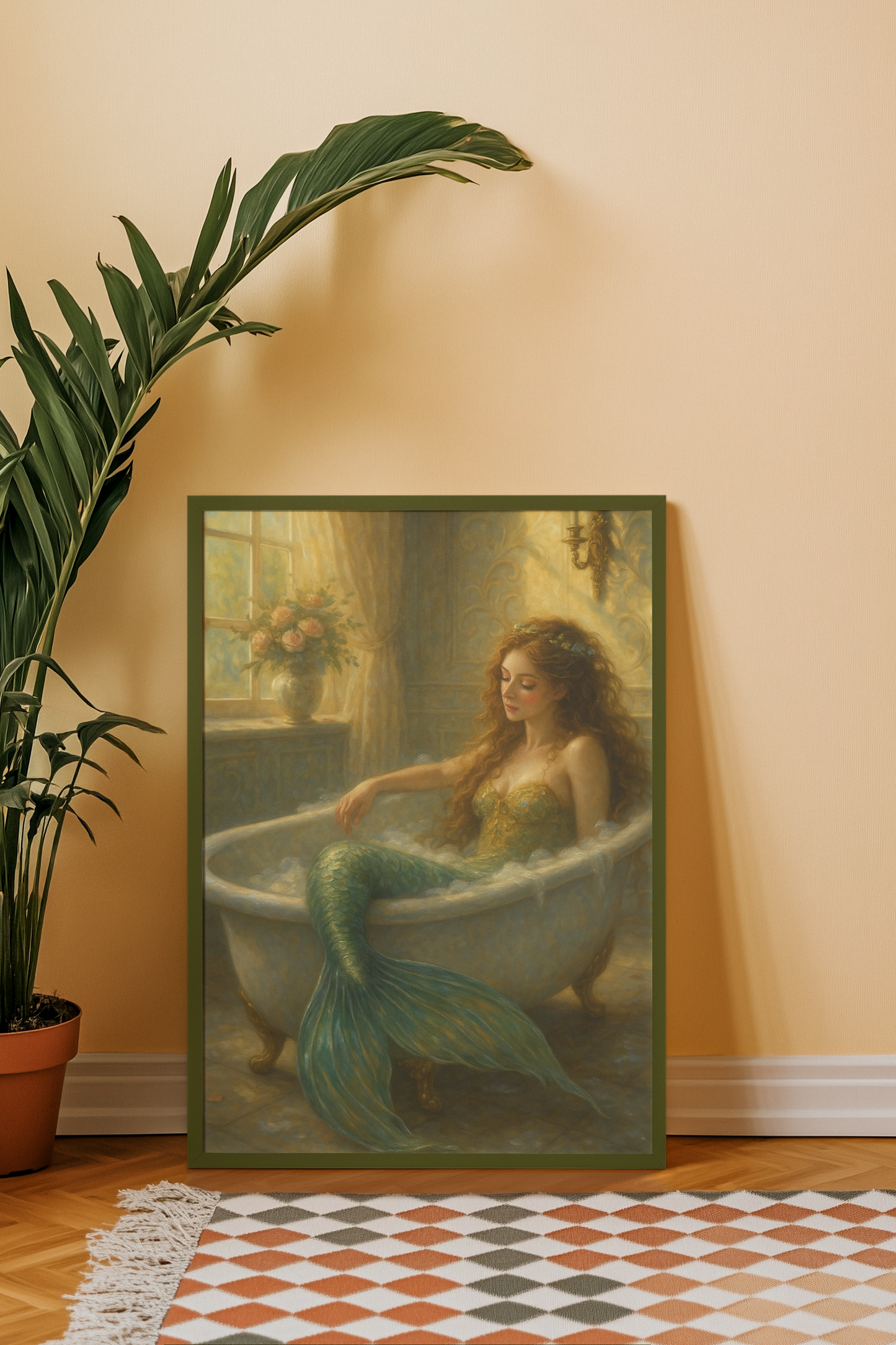 "The Mermaid's Morning" -  Mermaid Satin Poster