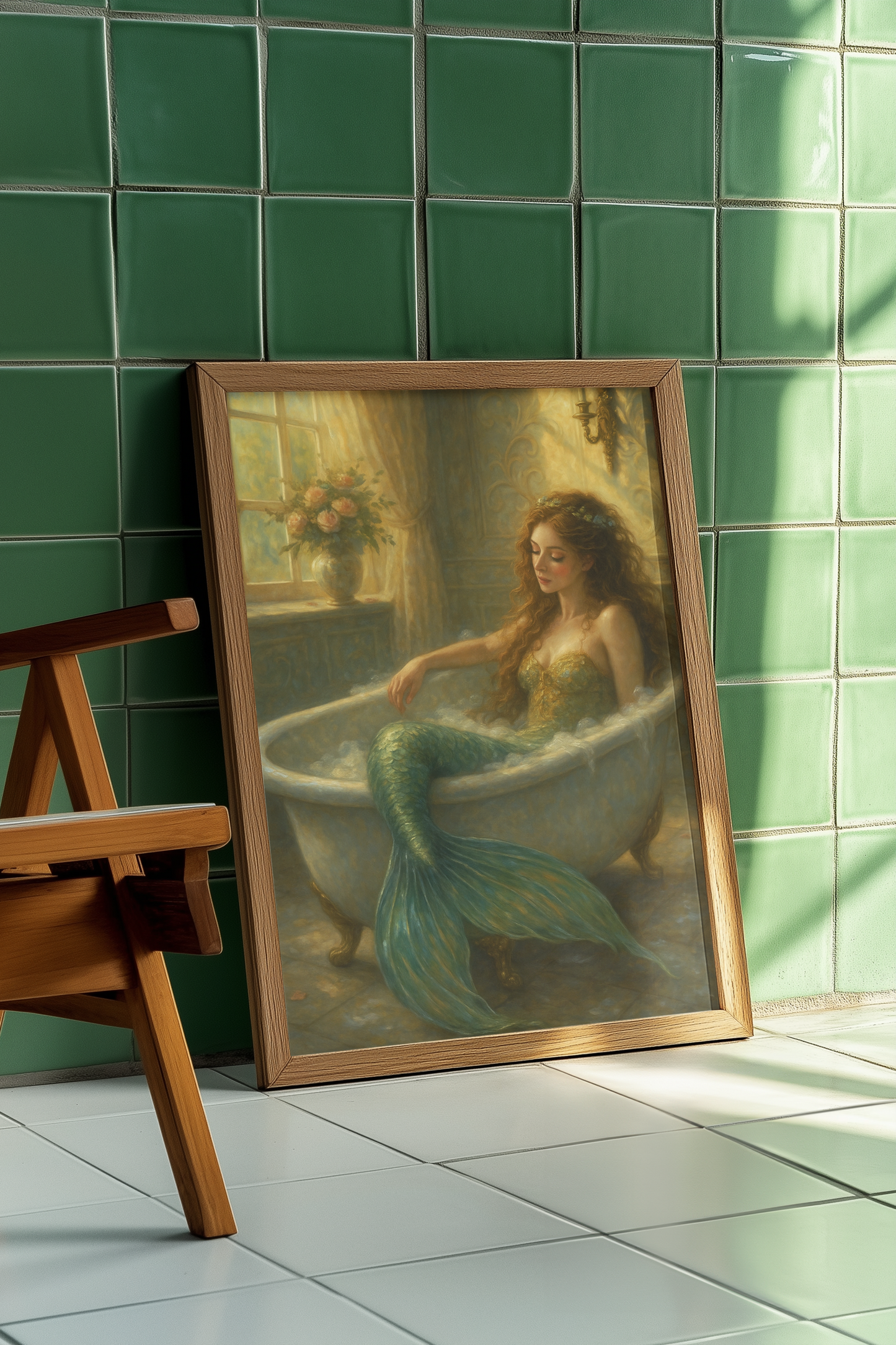 "The Mermaid's Morning" -  Mermaid Satin Poster