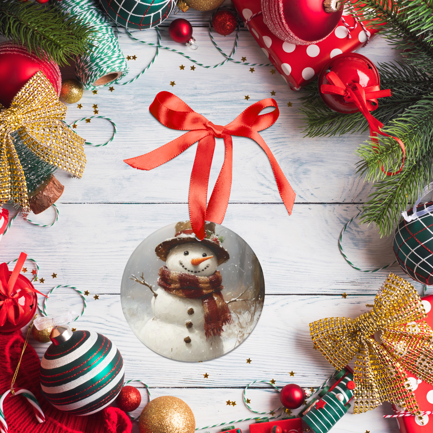 Frosted Cheer - Snowman Acrylic Ornament