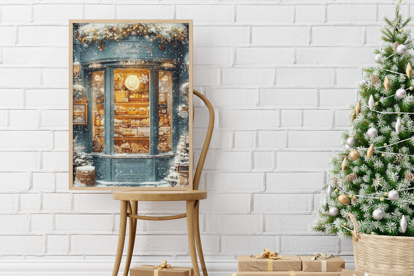 “Sugar & Snowflakes Bakery”- Matte Canvas Poster