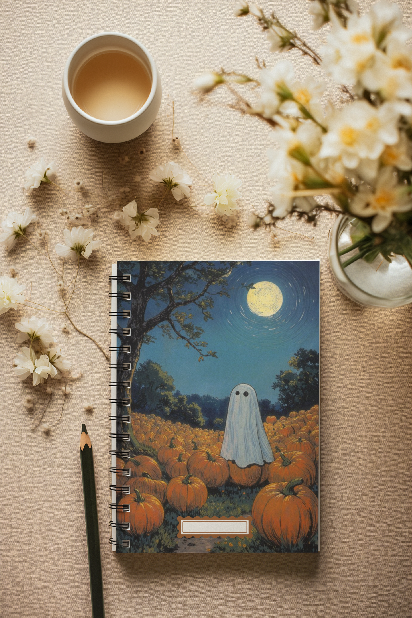 “Pumpkin Patch Phantom” - Spiral Notebook