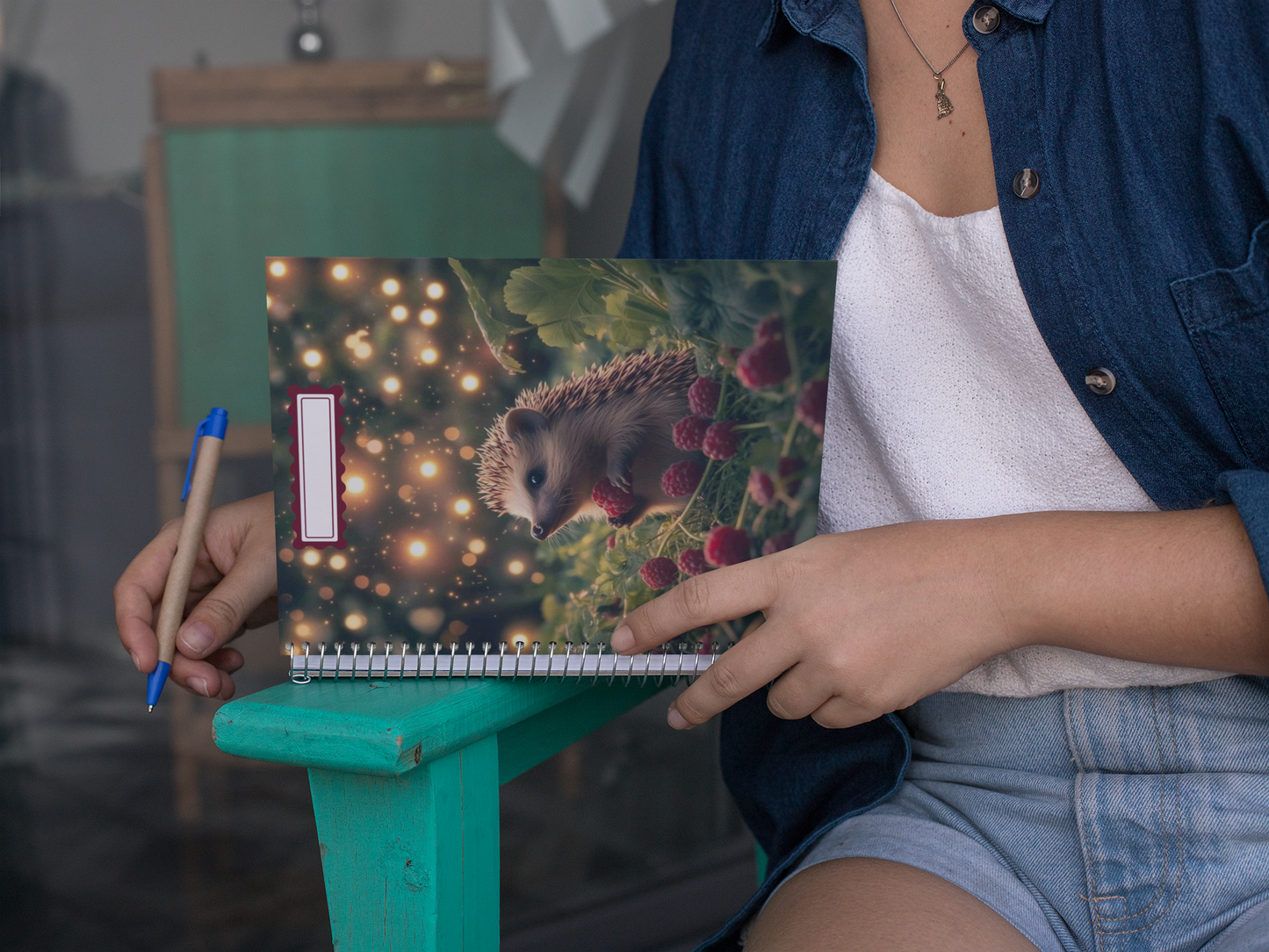 “Berry Sweet Explorer” - Hedgehog Spiral Notebook