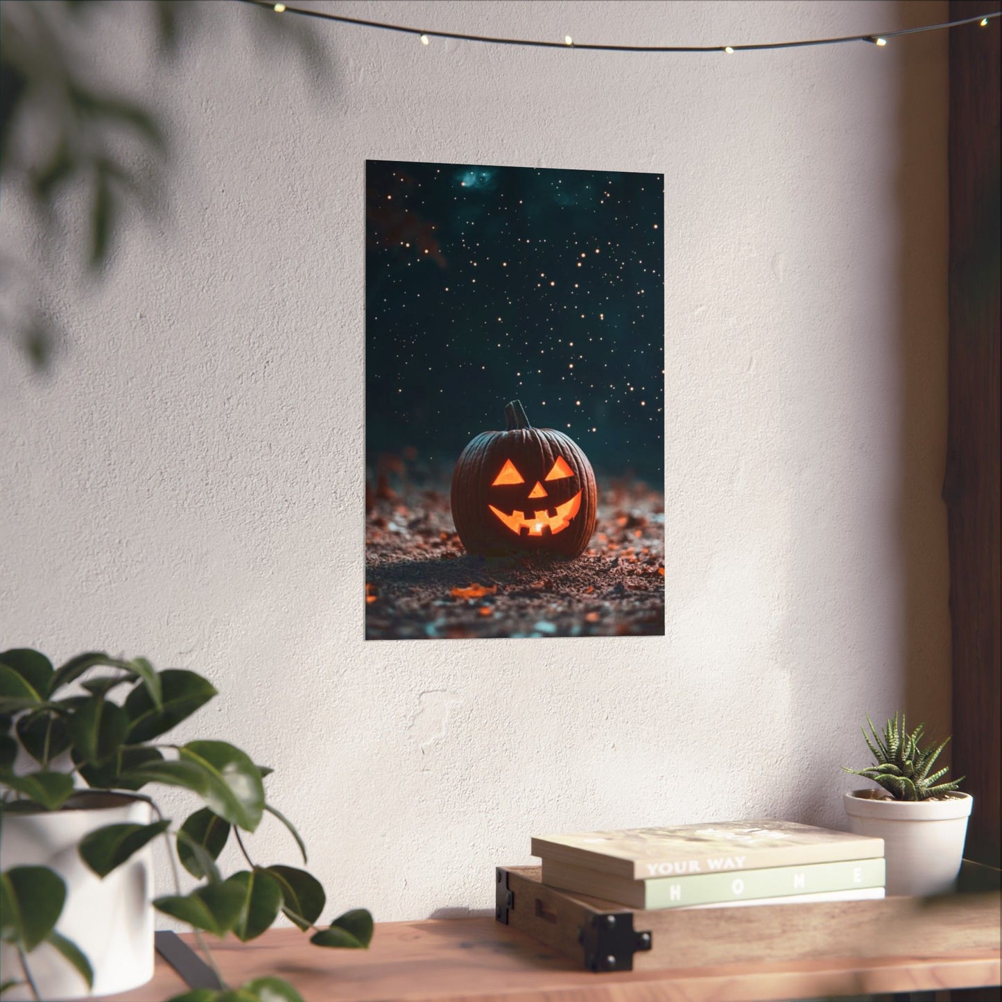 “Frightfully Festive Glow” - Pumpkin Matte Canvas Poster