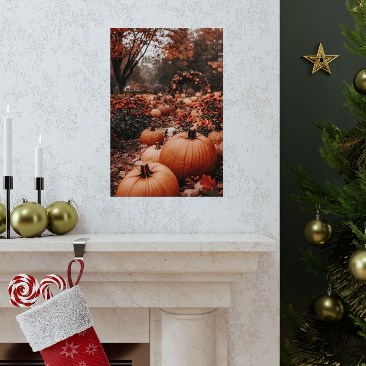 “Path of the Pumpkin Hollow” - Pumpkin Matte Canvas Poster