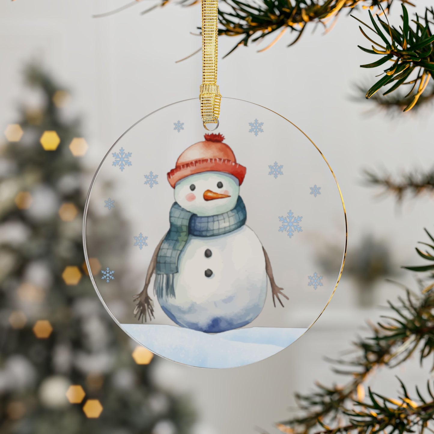 "Frosty-fabulous!" - Snowman Clear Acrylic Ornament