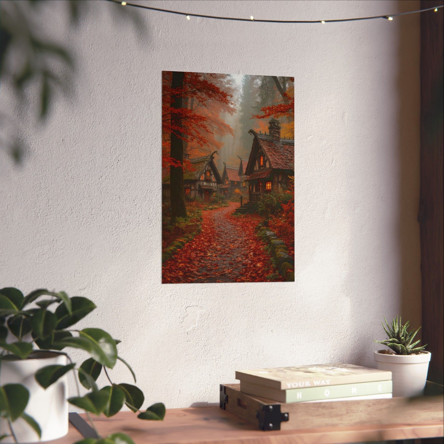 “Village of Golden Leaves” - Matte Canvas Poster